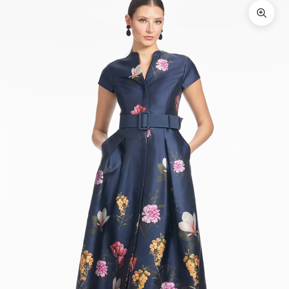 Sachin + Babi Marta Gown Navy Floral Dress